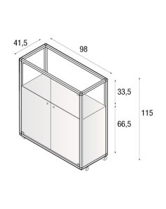 Banco a noleggio mod. BM100 - disegno tecnico