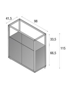 Banco a noleggio mod. BM100-N - disegno tecnico