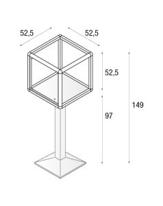 Teca a noleggio mod. QT52 - disegno tecnico