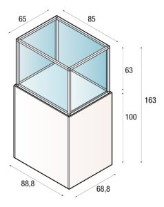 Espositore a noleggio TA ALU 85 - disegno tecnico